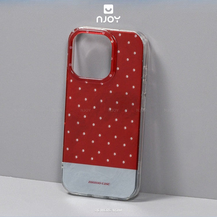 Ốp lưng chấm bi màu đỏ phản quang tráng gương — iPhone 14 Pro