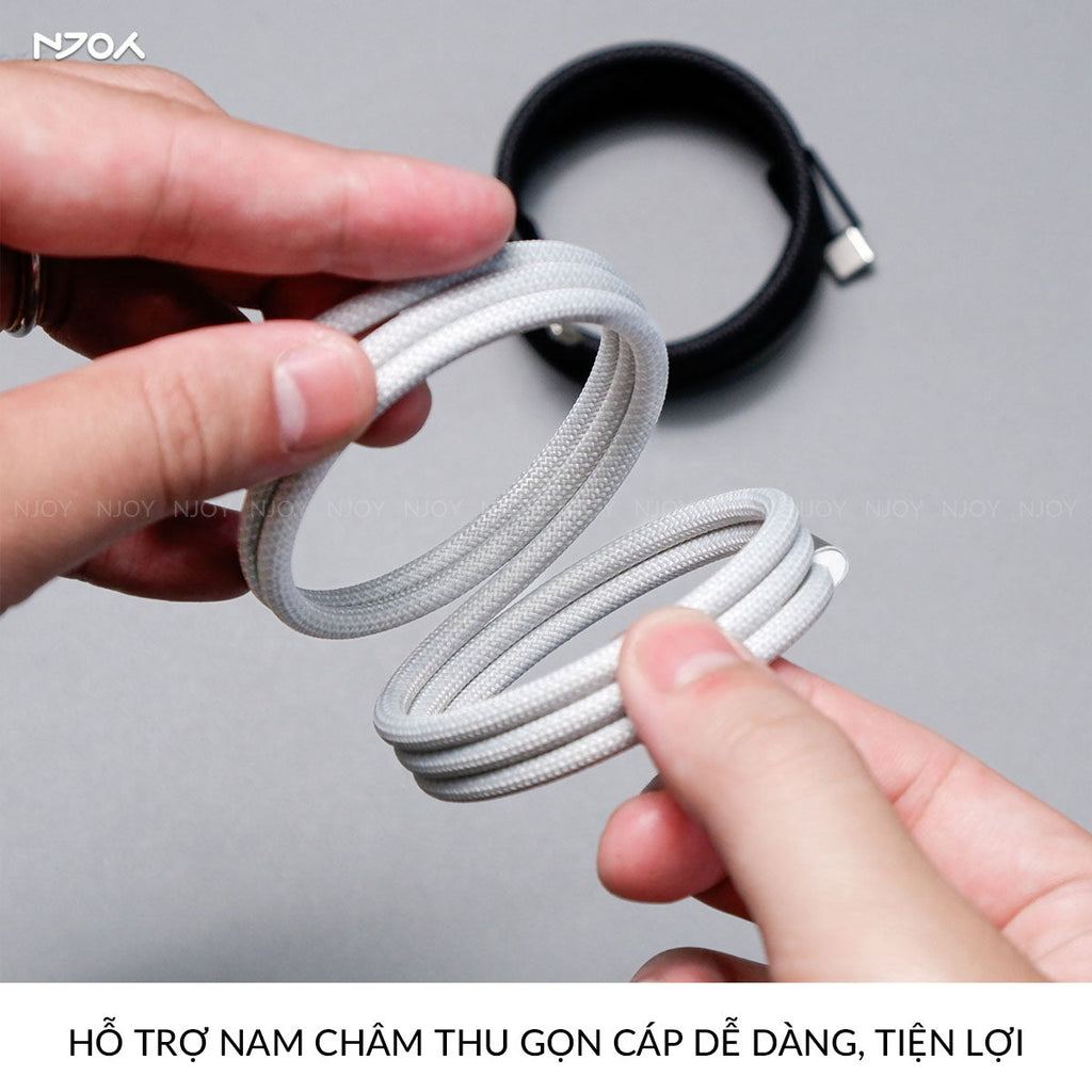 Cáp sạc nhanh đa năng 3 trong 1 240W type c dây nylon — ảnh 3