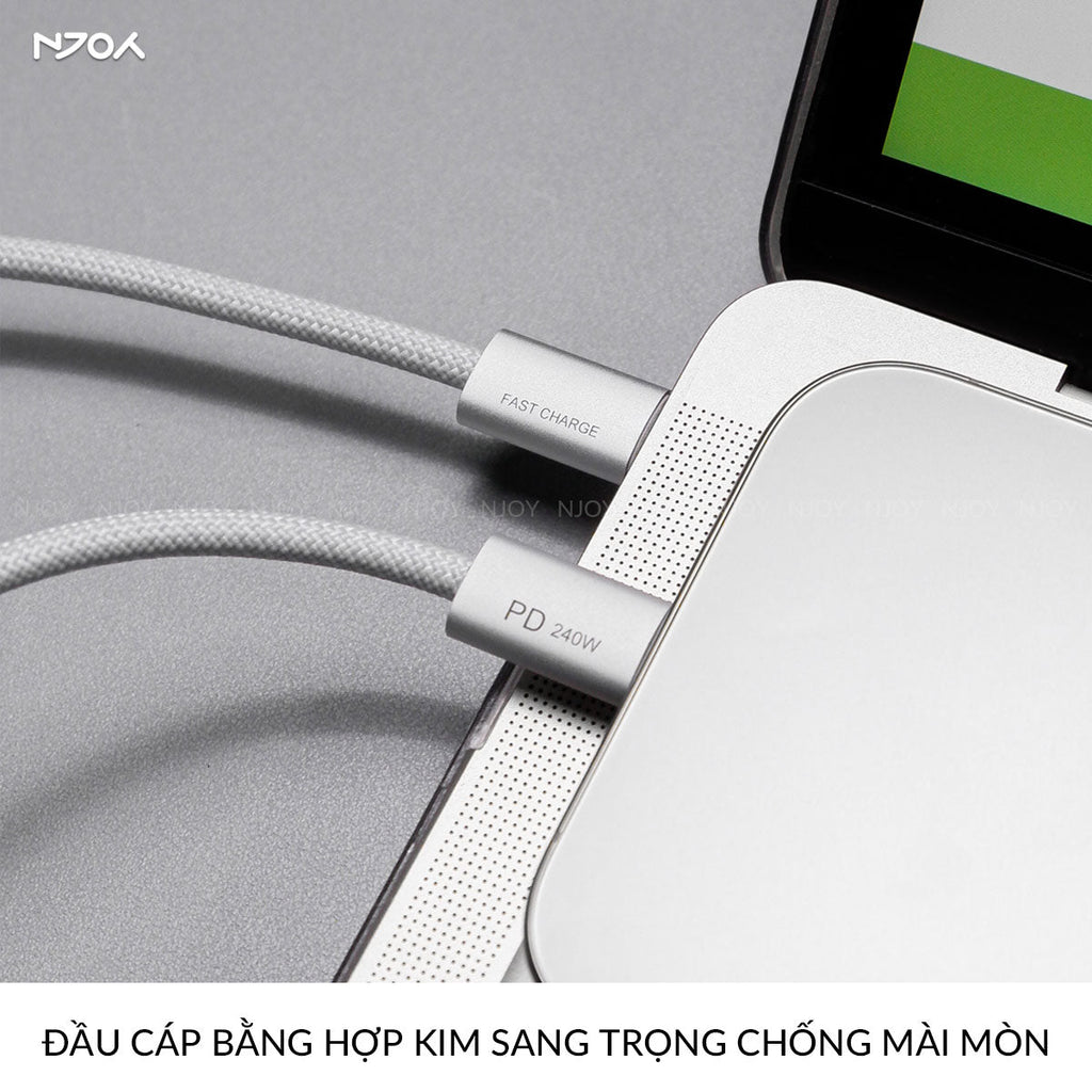 Cáp sạc nhanh đa năng 3 trong 1 240W type c dây nylon — ảnh 7