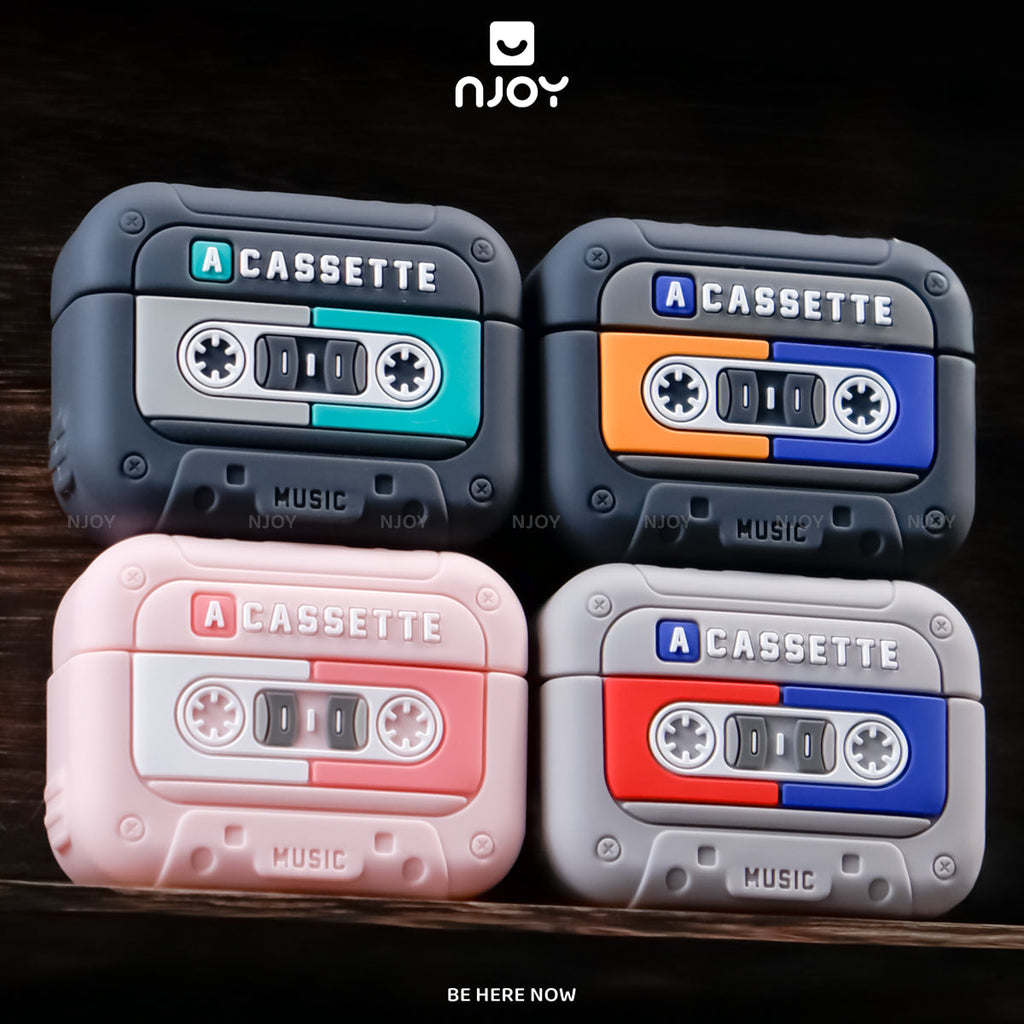 Ốp in hình máy nghe nhạc cassette cổ điển retro kèm dây — AirPods 4