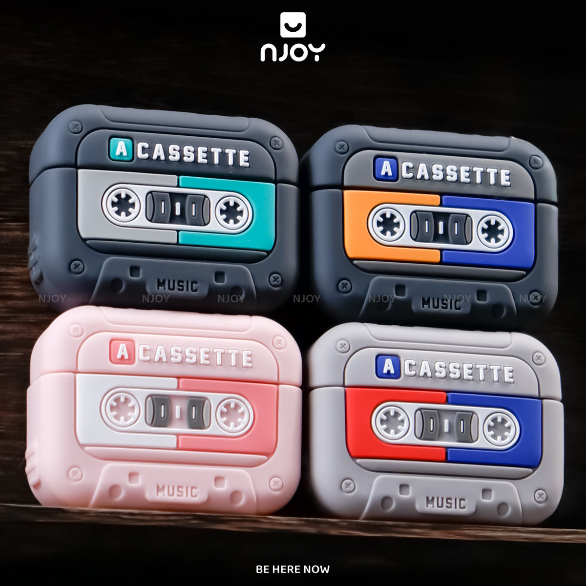 Ốp in hình máy nghe nhạc cassette cổ điển retro kèm dây — AirPods 4