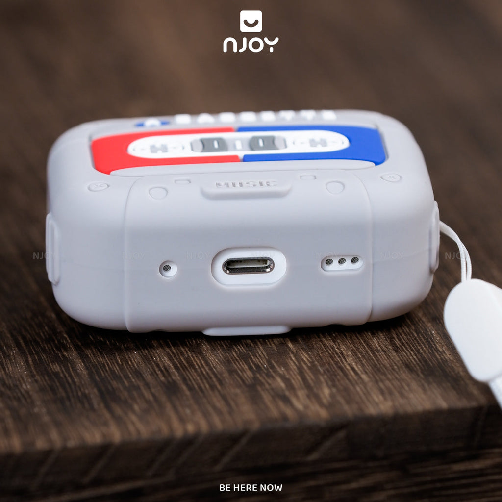 Ốp in hình máy nghe nhạc cassette cổ điển retro kèm dây — AirPods 4 — ảnh 5