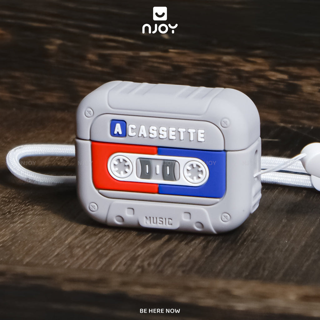 Ốp in hình máy nghe nhạc cassette cổ điển retro kèm dây — AirPods 4 — ảnh 3