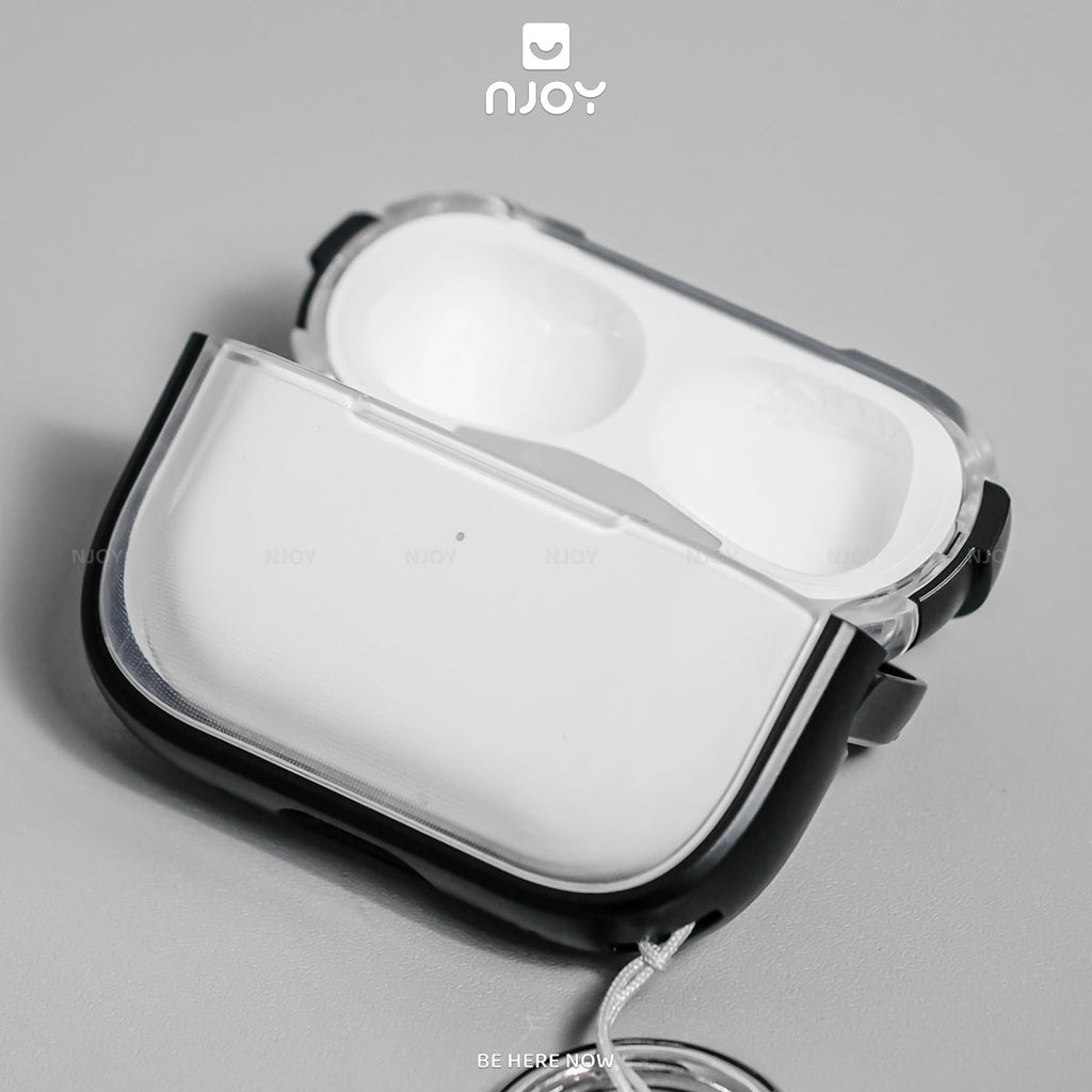 Ốp trong suốt khóa cài viền màu hỗ trợ sạc không dây — AirPods 4 — ảnh 5