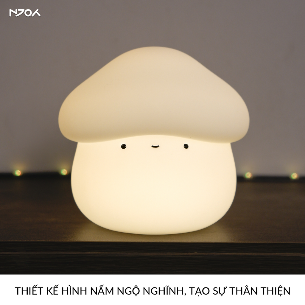 Đèn ngủ decor cảm ứng squishy siêu mềm điều chỉnh sáng hẹn giờ trang — ảnh 2