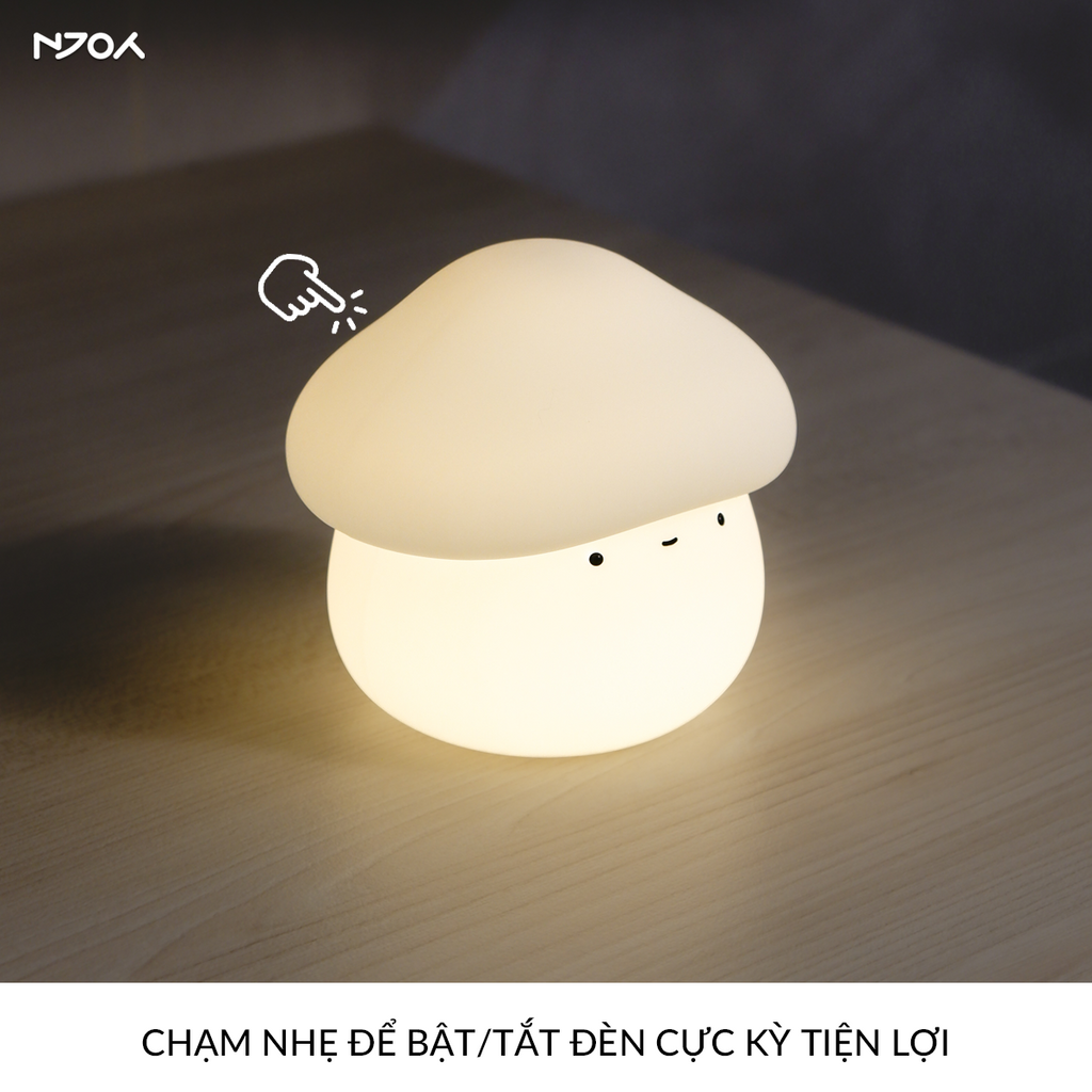 Đèn ngủ decor cảm ứng squishy siêu mềm điều chỉnh sáng hẹn giờ trang — ảnh 3