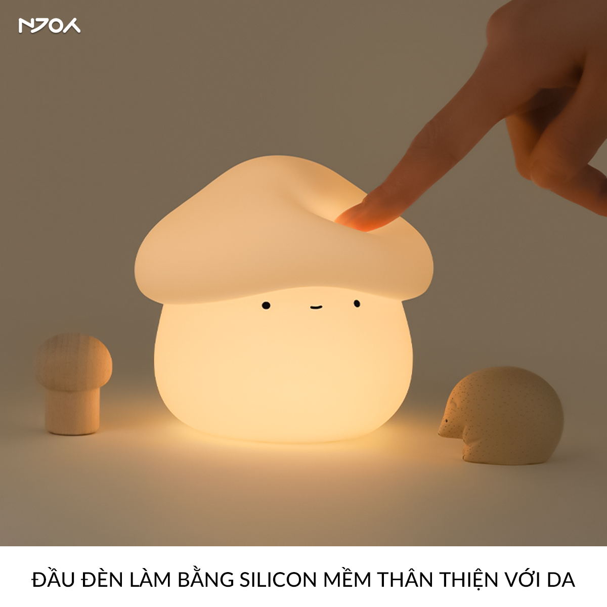 Đèn ngủ decor cảm ứng squishy siêu mềm điều chỉnh sáng hẹn giờ trang — ảnh 7