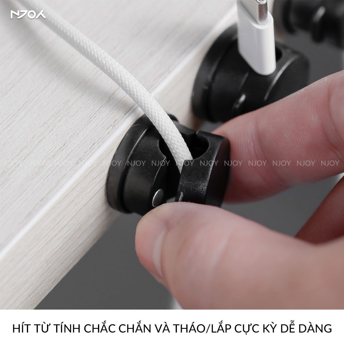 Kẹp nam châm chống rối dây cáp sạc tai nghe keo dán hai mặt tiện lợi — ảnh 3