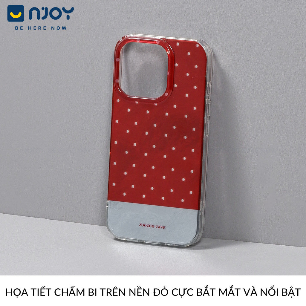 Ốp lưng chấm bi màu đỏ phản quang tráng gương — iPhone 14 Pro — ảnh 5