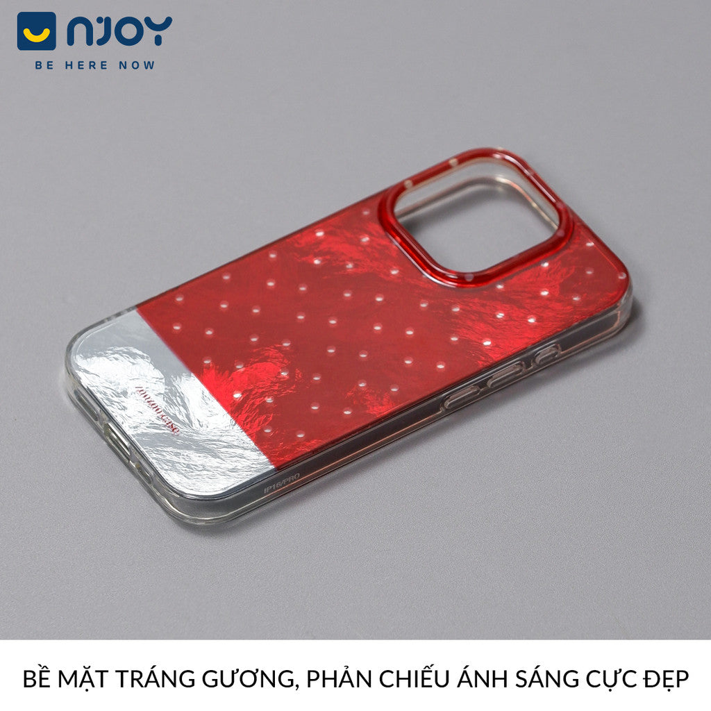 Ốp lưng chấm bi màu đỏ phản quang tráng gương — iPhone 14 Pro — ảnh 7