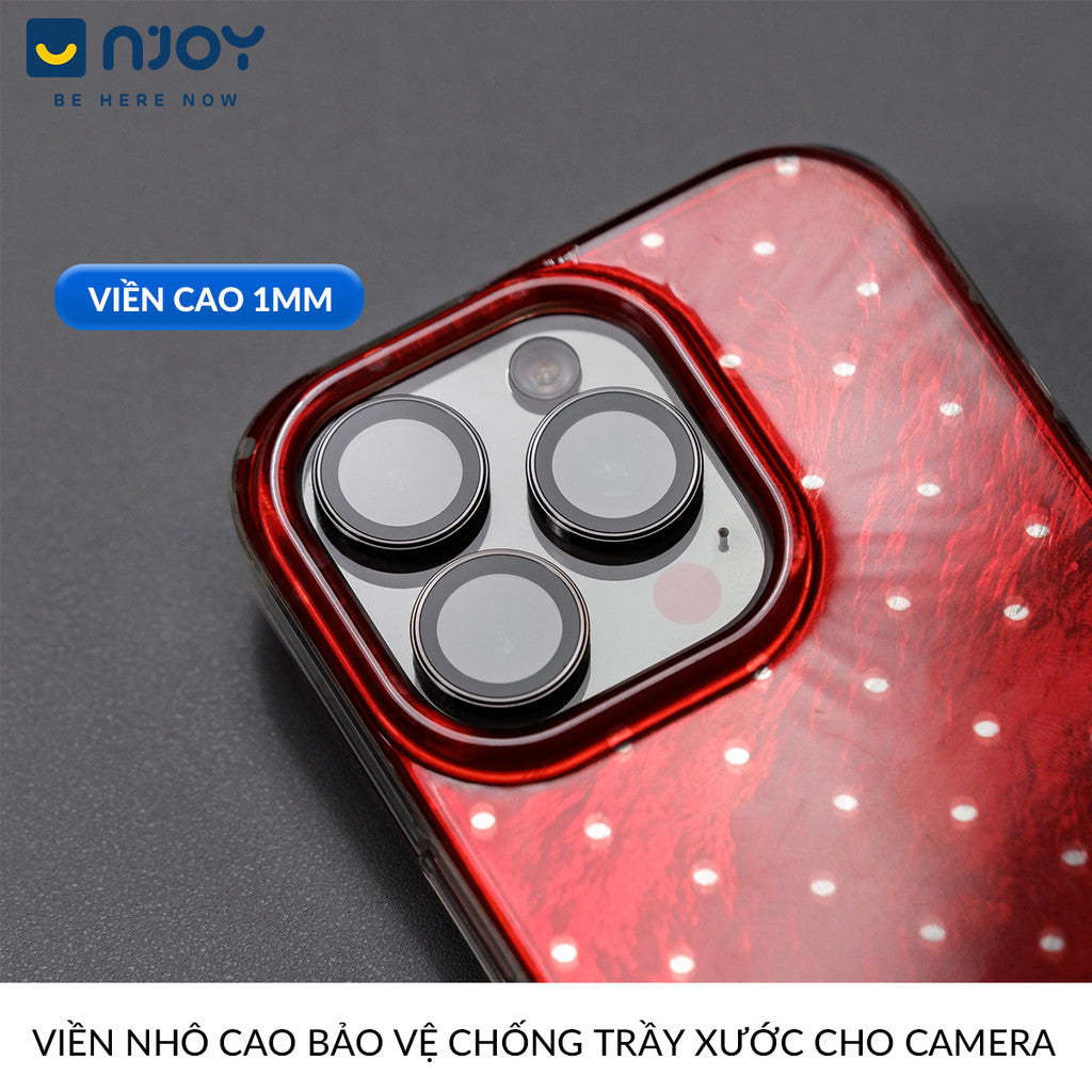 Ốp lưng chấm bi màu đỏ phản quang tráng gương — iPhone 14 Pro — ảnh 2