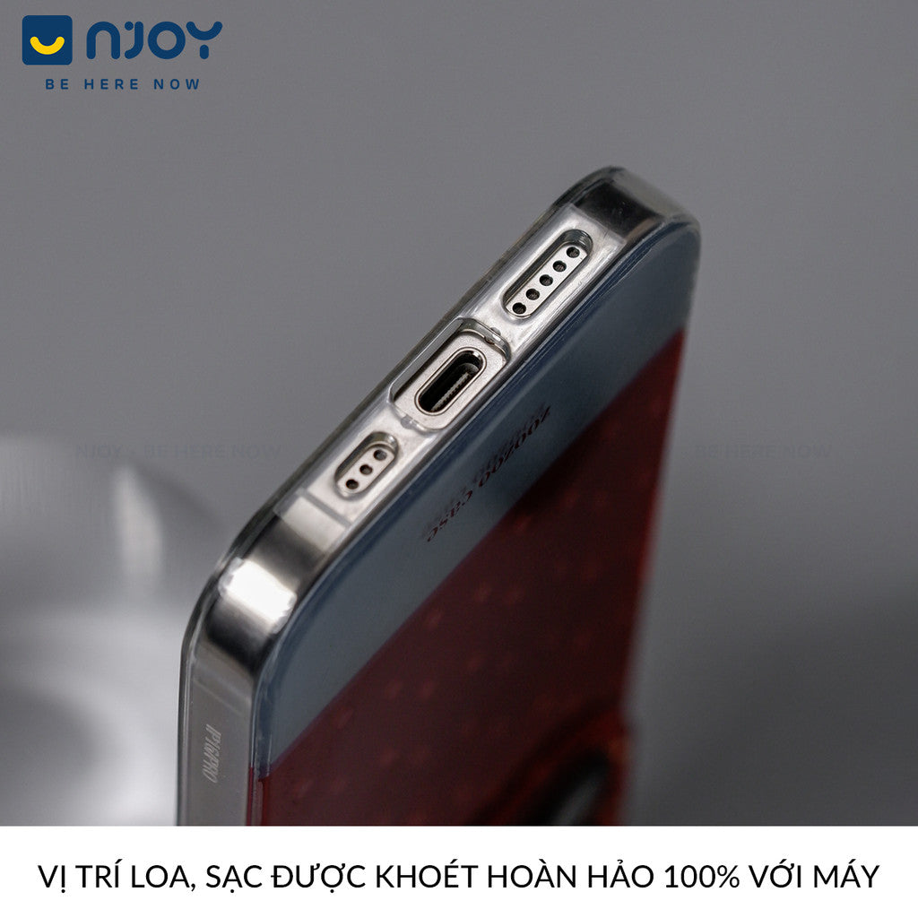 Ốp lưng chấm bi màu đỏ phản quang tráng gương — iPhone 14 Pro — ảnh 4