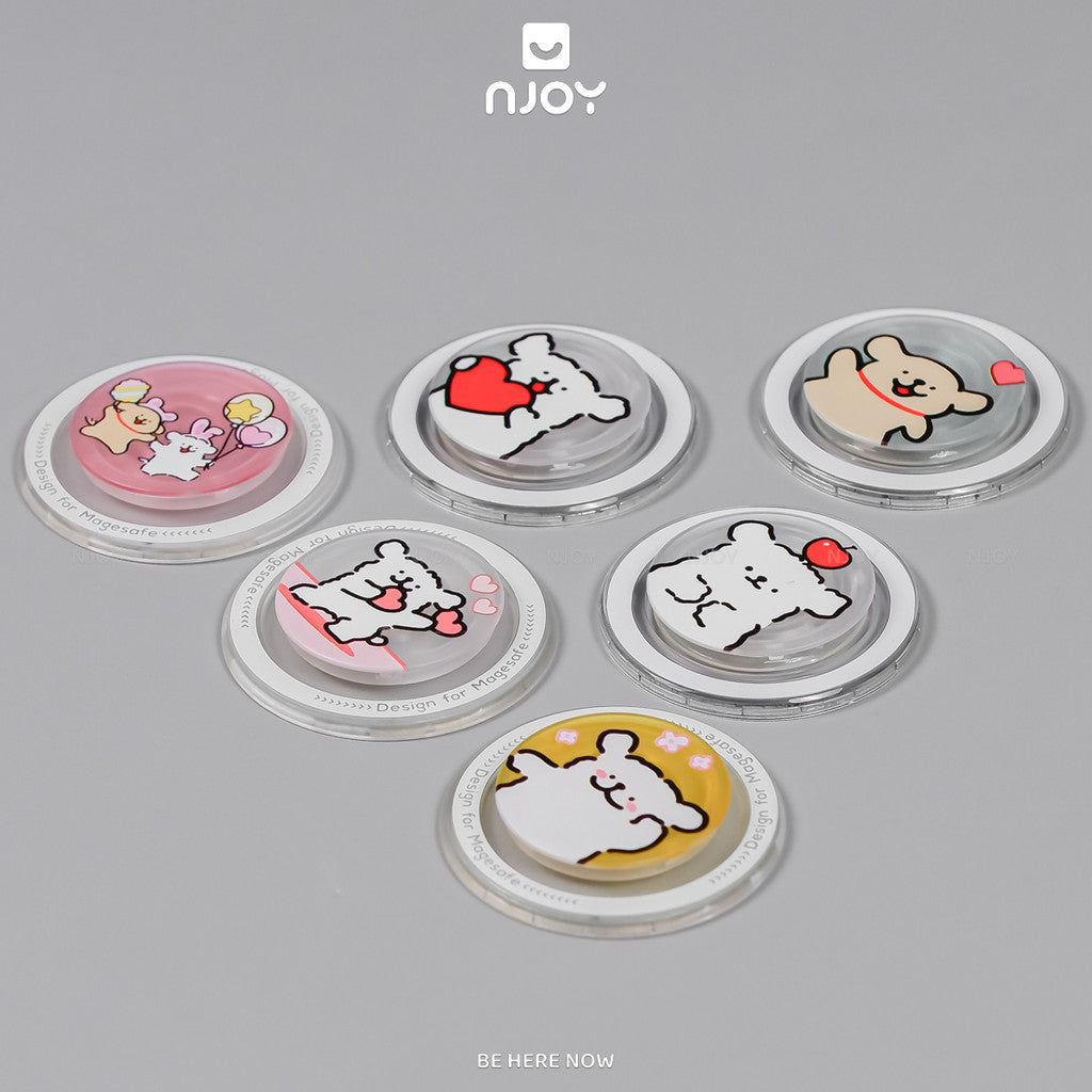 Giá đỡ điện thoại PopSocket in hình gấu dễ thương hít từ tính