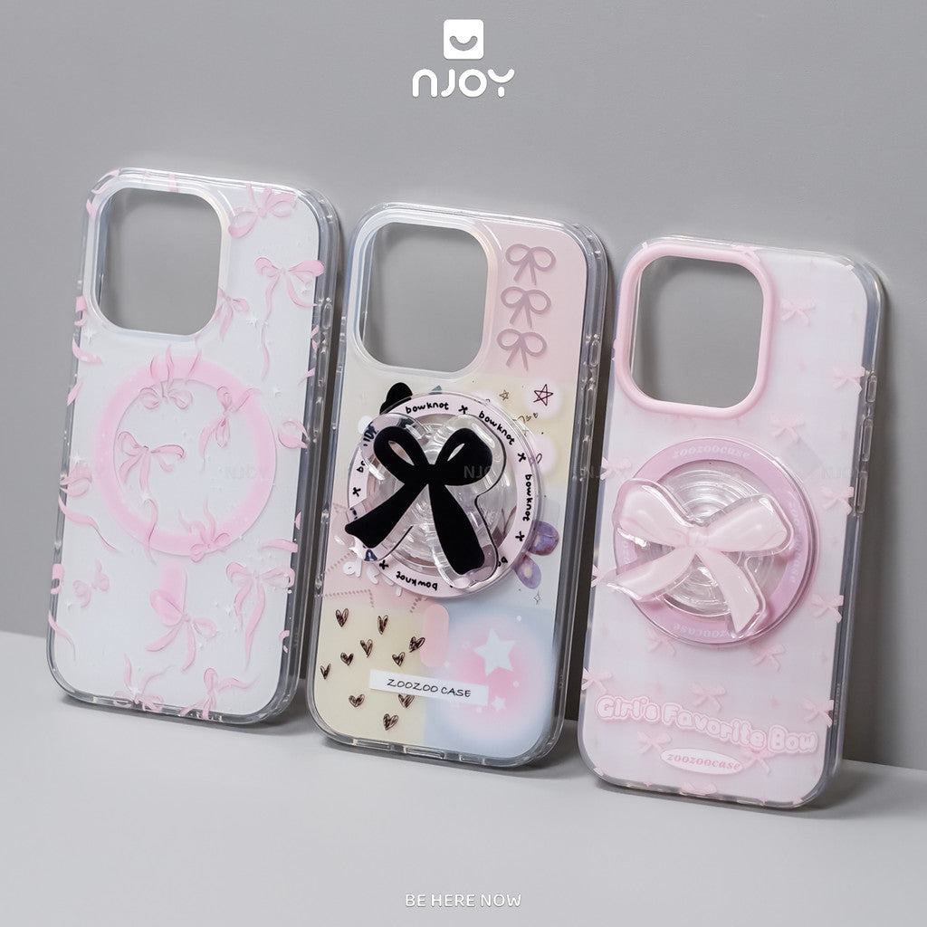 Ốp lưng in hình bowknot chiếc nơ kèm giá đỡ PopSocket — iPhone 14 Pro