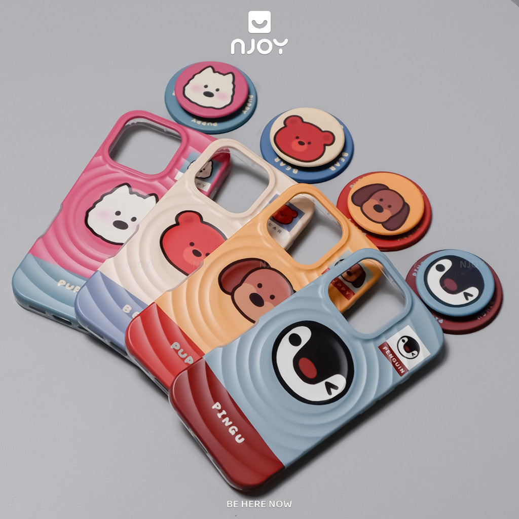 Ốp lưng in hình hiệu ứng giọt nước 3D chó mèo pet zoo — iPhone 13