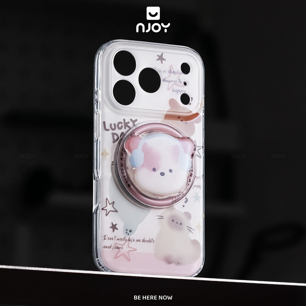 Ốp lưng in hình chó dễ thương kèm giá đỡ điện thoại — iPhone 14 Pro