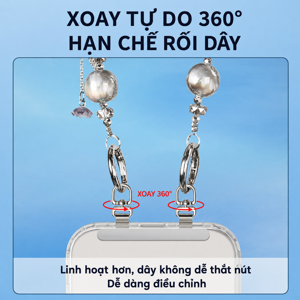 Tag hợp kim xoay 360 độ móc treo đôi siêu mỏng hỗ trợ gắn cho dây đeo — ảnh 2