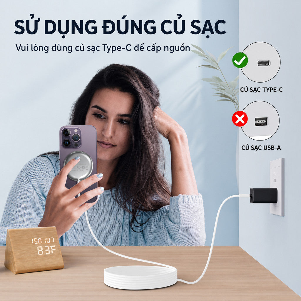 Đế sạc không dây chuẩn Qi2 sạc nhanh 15W — ảnh 5