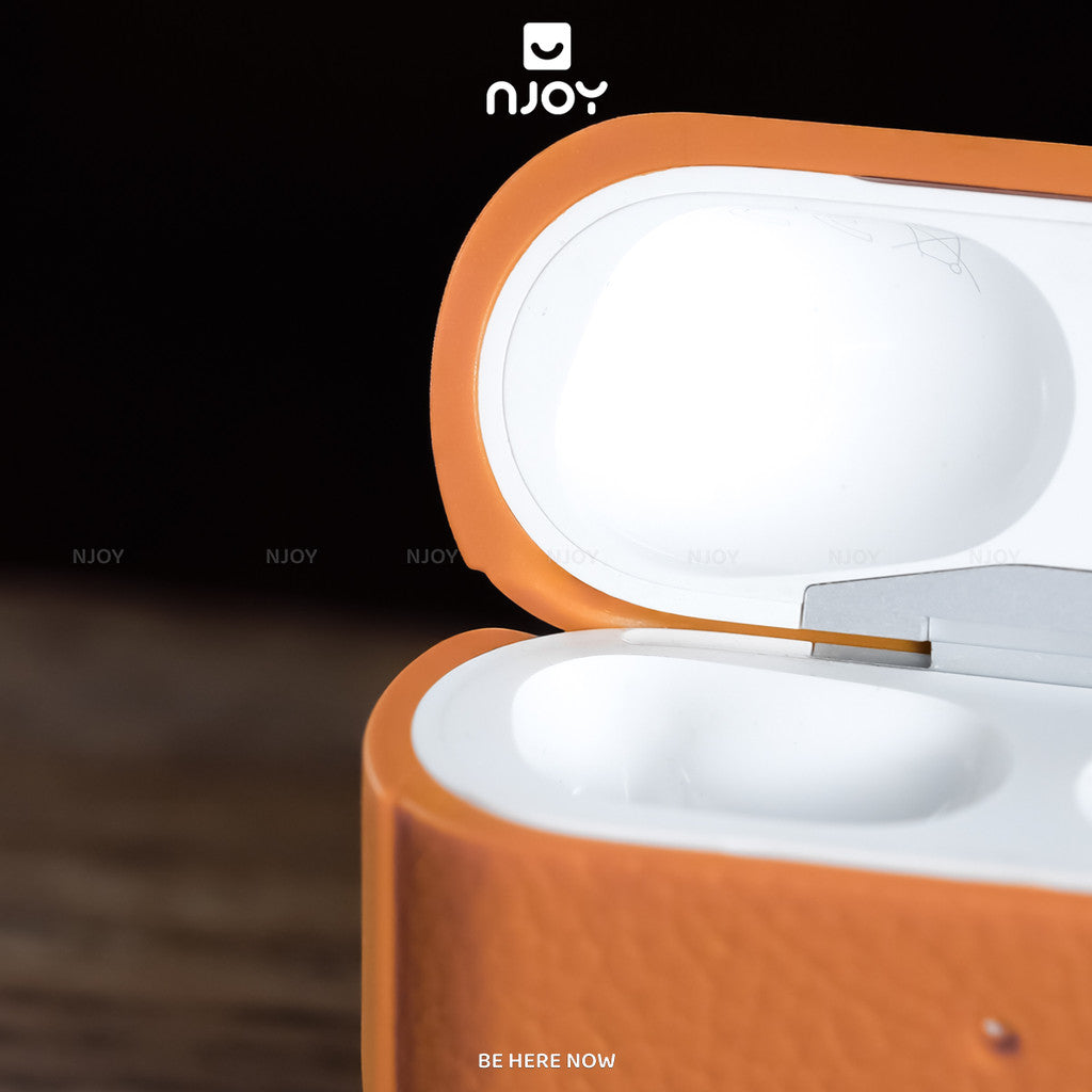 Ốp da vân nổi cao cấp chống vân tay kèm móc — AirPods 4 — ảnh 3