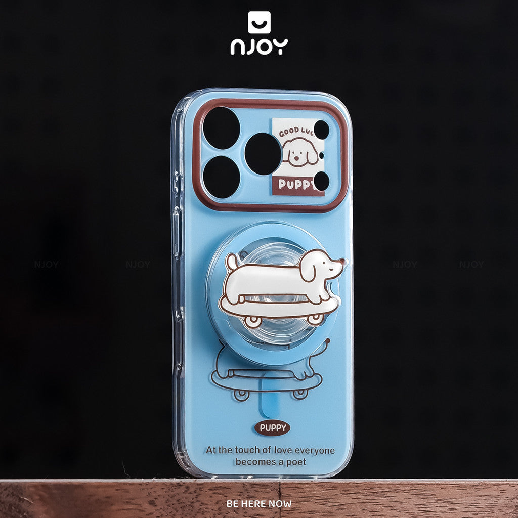 Ốp lưng in hình skate pup chó trượt ván kèm PopSocket — iPhone 14 Pro