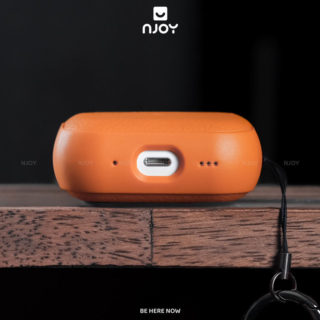Ốp da vân nổi cao cấp chống vân tay kèm móc — AirPods 4 — ảnh 4