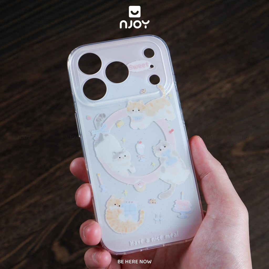 Ốp lưng in hình mèo meowday dễ thương màu hồng — iPhone 14 Pro — ảnh 2