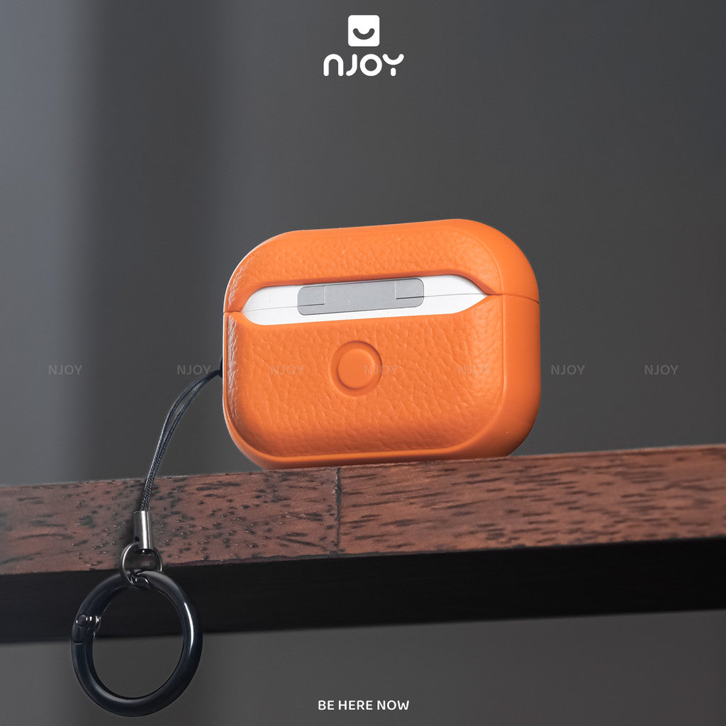 Ốp da vân nổi cao cấp chống vân tay kèm móc — AirPods 4 — ảnh 5