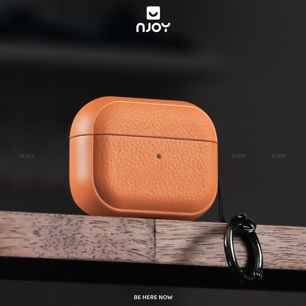 Ốp da vân nổi cao cấp chống vân tay kèm móc — AirPods 4