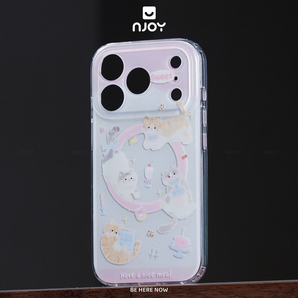 Ốp lưng in hình mèo meowday dễ thương màu hồng — iPhone 14 Pro — ảnh 4